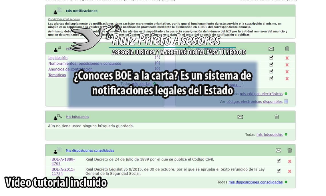 BOE a la carta: un sistema de notificaciones legales del Estado