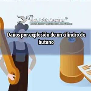 Daños por explosión de un cilindro de butano