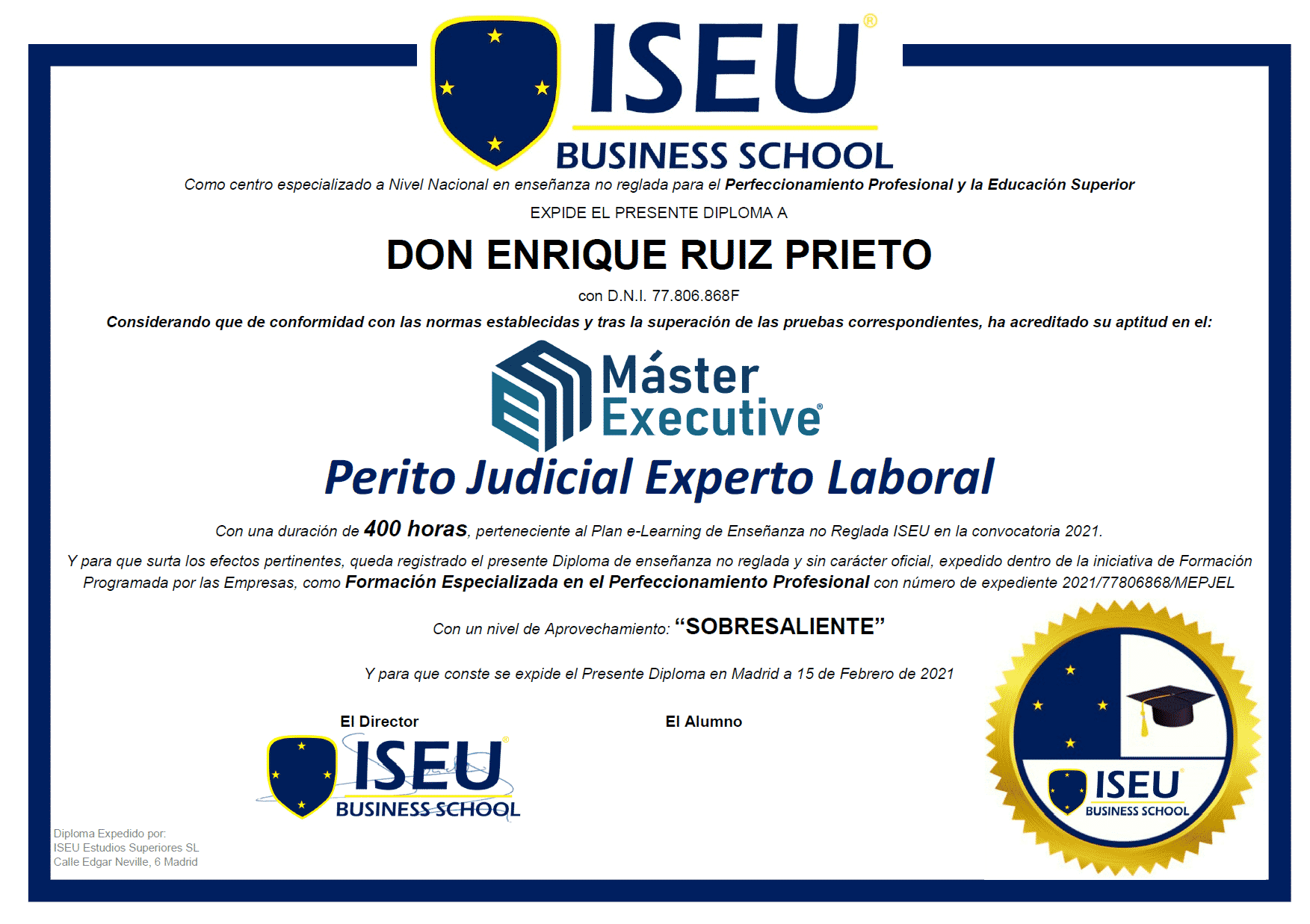 Perito Judicial Laboral